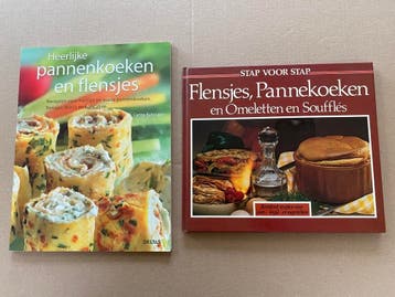 2 Boeken - Flensjes - Pannekoeken - Omeletten - Soufflés, Verzenden, Zo goed als nieuw