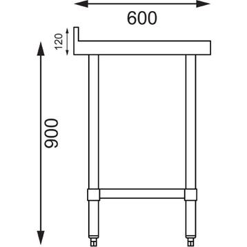 Demontabele RVS / Inox werktafel met achteropstand – 600 mm, Ophalen of Verzenden