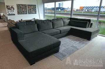 U-Bank Arnhem - u-banken - Zwart, Nieuw, 150 cm of meer, Stof, 300 cm of meer