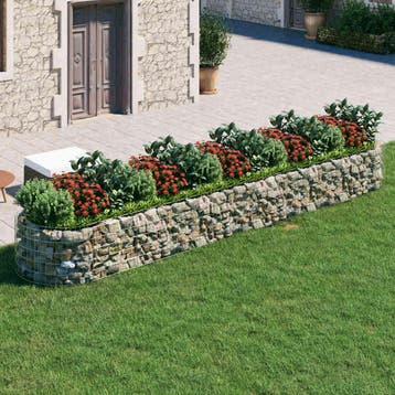 vidaXL Gabion plantenbak verhoogd 500x100x50 cm, 100 cm of meer, Verzenden, Nieuw, Metaal