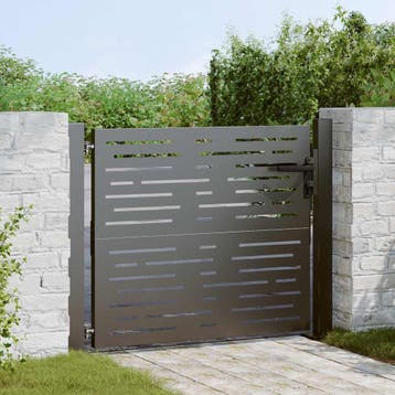 vidaXL Tuinpoort met slot Zwart 110 x 105 cm Gepoedercoat, Verzenden, Nieuw