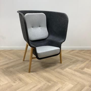 Design De Vorm Pod akoestische fauteuil, grijs - licht grijs, Ophalen of Verzenden, Gebruikt, Stof, Eén