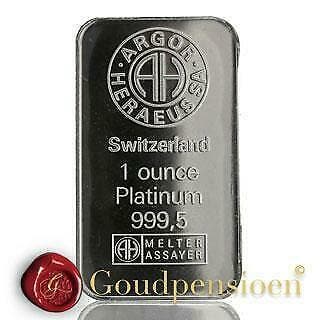 Platina baar kopen v.a. 10 gram tot 1 kilo platinabaren, Ophalen of Verzenden, Platina