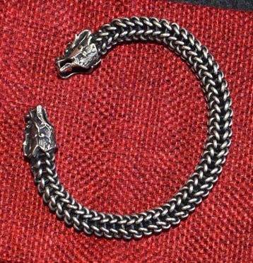 Manchette armband 2 DRAGONS MIAO - HMONG 50 g in etnisch