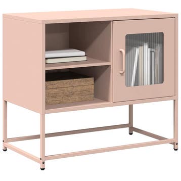 vidaXL Tv-meubel 68x39x60,5 cm staal roze, Huis en Inrichting, Kasten | Televisiemeubels, Verzenden, Nieuw, Metaal