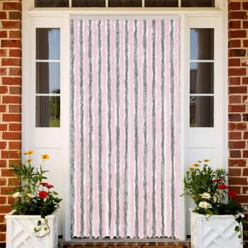 vidaXL Vliegengordijn 100x220 cm chenille zilvergrijs en, Verzenden, Nieuw, Grijs