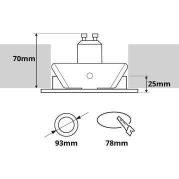 Spot Armatuur GU10 - Pragmi Motion - GU10 Inbouwspot met, Ophalen of Verzenden, Nieuw, Overige fittingen, Plafondspot of Wandspot