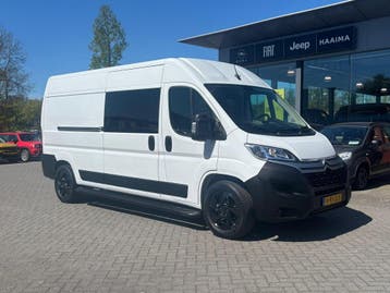 Citroën Jumper Dubbele cabine 2.2 BlueHDi 140pk L3H2 3.3t, Stof, Gebruikt, Citroën, Wit