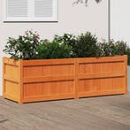 vidaXL Plantenbak 150x50x50 cm massief grenenhout wasbruin, 100 cm of meer, Verzenden, Nieuw, Hout