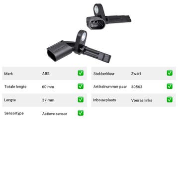ABS-sensor Vooras links Volkswagen Phaeton 6.0 W12 4motion, Verzenden, Nieuw, Volkswagen