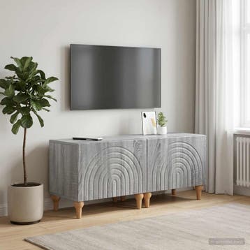 vidaXL Tv-meubel Grijs Sonoma Bewerkt hout, Minder dan 50 cm, Verzenden, Nieuw, Minder dan 100 cm