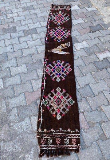 Loper - 245 cm - 40 cm - Handgeweven Turkse kilim, Nieuw