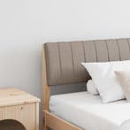 vidaXL Gestoffeerd hoofdbord Taupe 200 cm Massief grenenhout, Huis en Inrichting, Slaapkamer | Bedden, Verzenden, Nieuw, Bruin