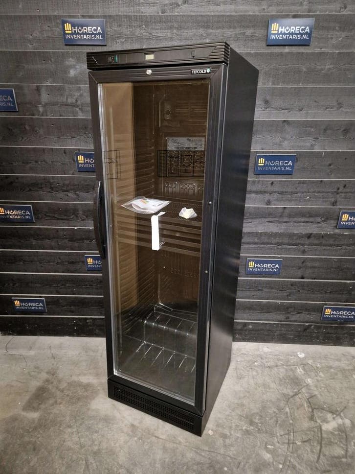 Koelkast | Tefcold | glasdeur | zwart | CEV425 | horeca, Zakelijke goederen, Horeca | Keukenapparatuur, Nieuw in verpakking, Koelen en Vriezen