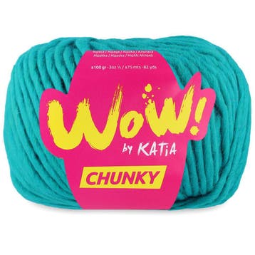 Katia WOW Chunky - 66 Smaragdgroen - Bulky Acryl/Wolmix Ga, Ophalen of Verzenden, Nieuw