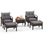 LIVSK Tuinmeubelset - Handgevlochten PE-rotan - Acaciahouten, Verzenden, Nieuw