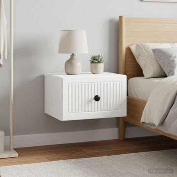 vidaXL Wandbeugel Bedkast 2 st Hoogglans Wit 33 x 34,5 x 20, Minder dan 45 cm, Verzenden, Nieuw, Minder dan 55 cm