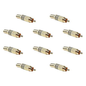 RCA connector | M | Nedis | 10 stuks (Verguld), Verzenden, Nieuw
