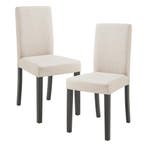 Eetkamerstoel set van 2 Hamburg eetkamerstoelen beige en zwa, Verzenden, Nieuw