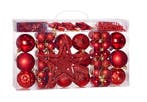 Kerstboom decoraties - Set van 66 - rood (Kerst artikelen), Verzenden, Nieuw