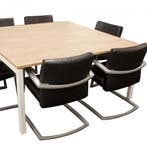 (MDK-102149) Kwadrant vergadertafel 160 x 160 cm wit, Ophalen of Verzenden, Gebruikt