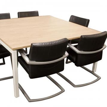(MDK-102149) Kwadrant vergadertafel 160 x 160 cm wit, Ophalen of Verzenden, Gebruikt