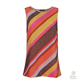 Ana Alcazar • gestreepte lurex top • 34, Bruin, Verzenden, Nieuw, Ana Alcazar