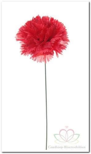 Anjer Rode op draad Zijdenbloem per stuk, Huis en Inrichting, Woonaccessoires | Kunstplanten en Kunstbloemen, Nieuw, Ophalen of Verzenden