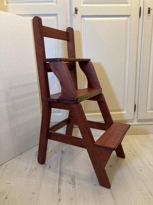 Trapje - Hout - Antieke bibliotheektrap, Antiek en Kunst, Antiek | Overige Antiek