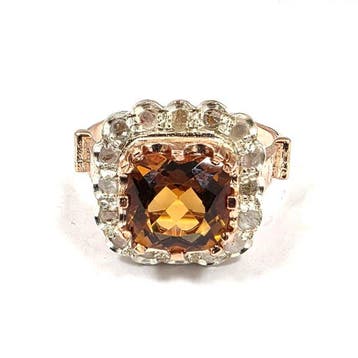 Zonder minimumprijs - Ring - 9 kt. Roségoud, Zilver Spinel -, Nieuw