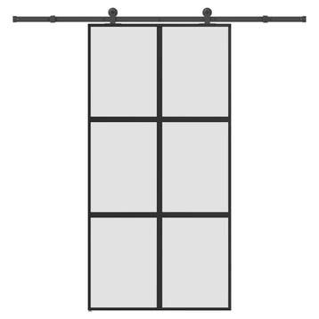 vidaXL Schuifdeur met beslag 102,5x205 cm gehard glas en, Doe-het-zelf en Verbouw, Deuren en Horren, Verzenden, Nieuw