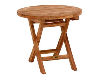 Ronde opklapbare teakhouten tuinsalontafel Ø50 cm – compact, Ophalen of Verzenden, Nieuw