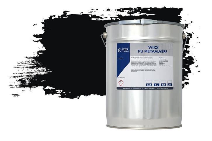 Wixx PU Metaalverf RAL 9005 | Gitzwart 5L, Doe-het-zelf en Verbouw, Verf, Beits en Lak, Verf, Zwart, Nieuw, Minder dan 5 liter