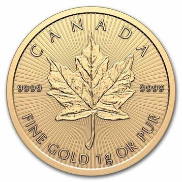 Canada. 50 Cents 2025 1 Gram $0.5 CAD 9999 Canadian Gold