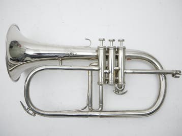 Bugel F. Besson model Brevete vernikkeld originele koffer, Ophalen of Verzenden, Gebruikt, Overige typen, Met koffer