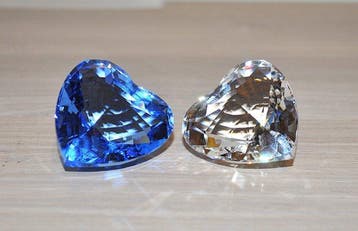 Swarovski - Figuur - Cuore blu e trasparente (2) - Kristal,