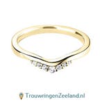 Aanschuifring in 9/18 karaat geelgoud U-vorm met 7 diaman..., Sieraden, Tassen en Uiterlijk, Ringen, Verzenden, Nieuw