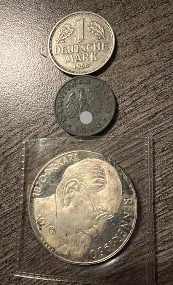 Oostenrijk, Duitsland. Lot of 3 coins, incl. silver 50