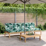 vidaXL Tuinmiddenbanken 2 st pallet met kussens massief, Verzenden, Nieuw, Hardhout