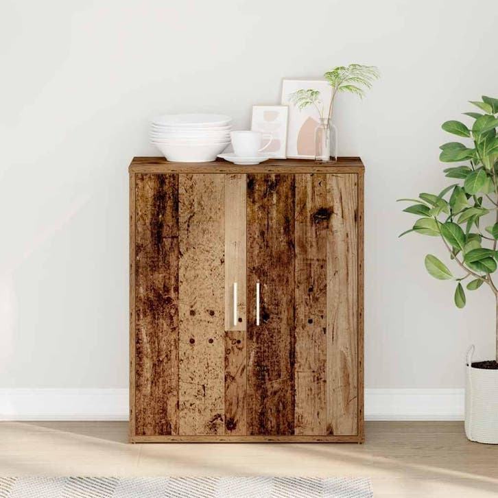 vidaXL Dressoir Oud Hout 60x31x70 cm Engineered Wood, Huis en Inrichting, Kasten | Dressoirs, Nieuw, Overige houtsoorten, Verzenden