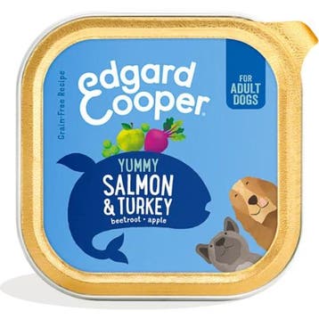 Edgard & Cooper hond Zalm & kalkoen Kuipje 18x300gr, Verzenden, Nieuw