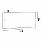 Spiegel Topa Silhouette 160x70x2.5 cm Aluminium Zwart, Huis en Inrichting, Woonaccessoires | Spiegels, Ophalen of Verzenden, Nieuw