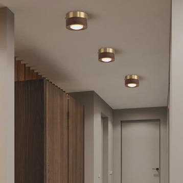 Moderne Houten Plafondlamp met LED - Essenhout & Walnoot - S, Verzenden, Nieuw