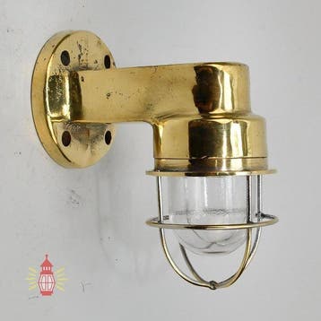 Wandlamp - Messing, Glas - Cage Lamp, Antiek en Kunst