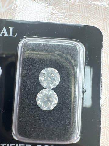Zonder minimumprijs - 2 pcs Diamant (Natuurlijk) - 1.24 ct -, Nieuw