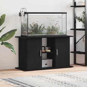vidaXL Aquariumstandaard Zwart Eiken 101x41x58 cm Bewerkt, Verzenden, Nieuw