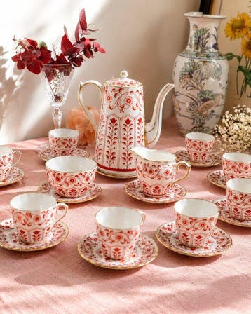 ROYAL CROWN DERBY - Koffieservies (13) - Rougemont -