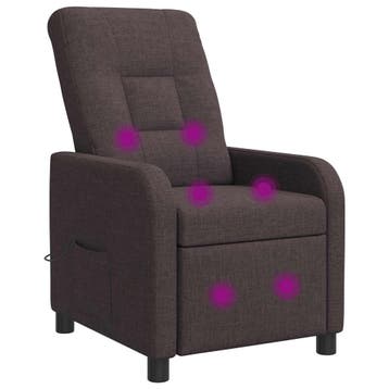 vidaXL Massage Recliner Donkerbruin Stof, Verzenden, Nieuw