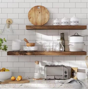 Vintage Zwevende Wandplank – MDF en Staal Opbergrek 40x20 cm, Verzenden, Nieuw