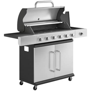 Gasgrill 18,6 KW 6+1 Brander BBQ Grillwagen Gemaakt Van Roes, Verzenden